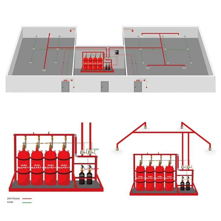 NOVEC1230 Fire System Water Mist Fire System Clean Agent FK5112 System For Server Room Protection One Stop Fire Solution Design factory
